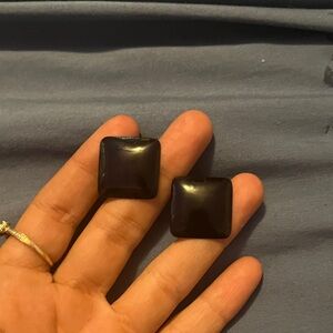 Black Square Earrings